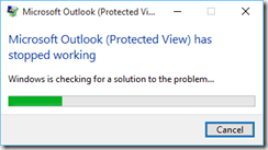 microsoft outlook 2016 has stopped working